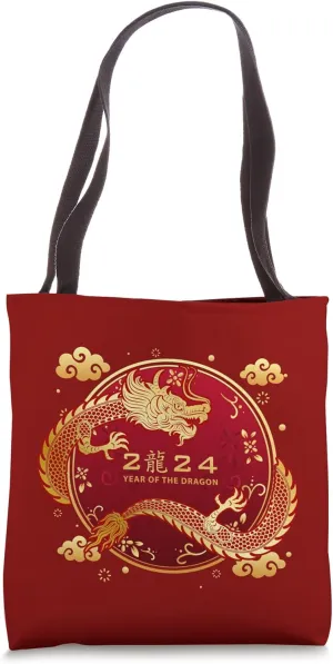 Lucky Money Red Envelope Red Pocket Dragon Year Ingot Coin Tote Bag