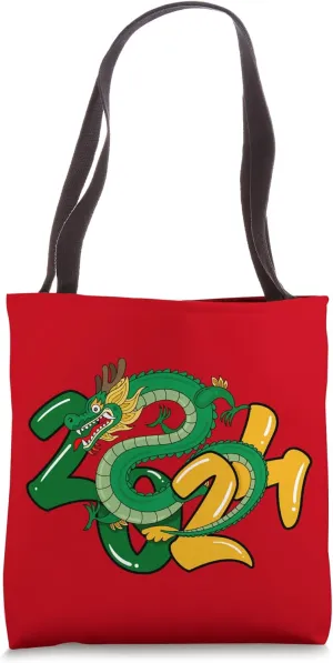 Lucky Money Red Envelope Red Pocket Dragon Year Ingot Taiji Tote Bag