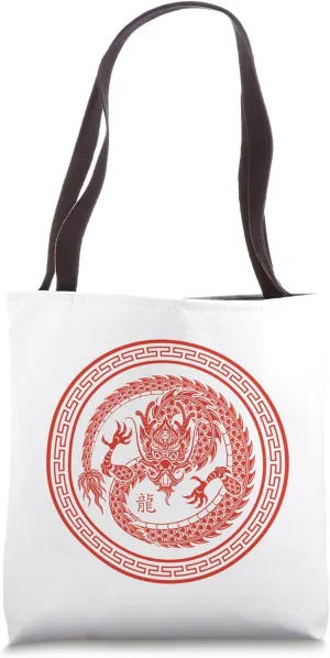 Lucky Money Red Envelope Red Pocket Dragon Year Ingot Zen Tote Bag