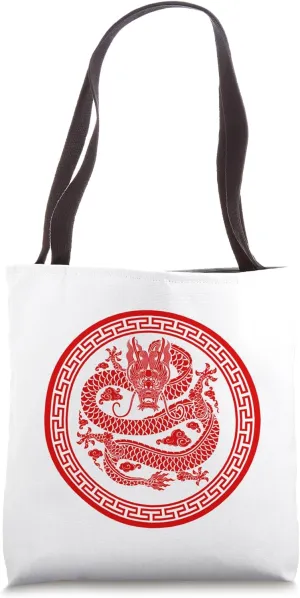 Lucky Money Red Envelope Red Pocket Dragon Year Ingot Zen Tote Bag