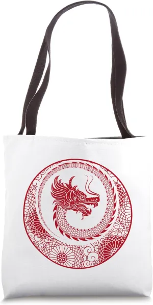 Lucky Money Red Envelope Red Pocket Dragon Year Ingot Zen Tote Bag