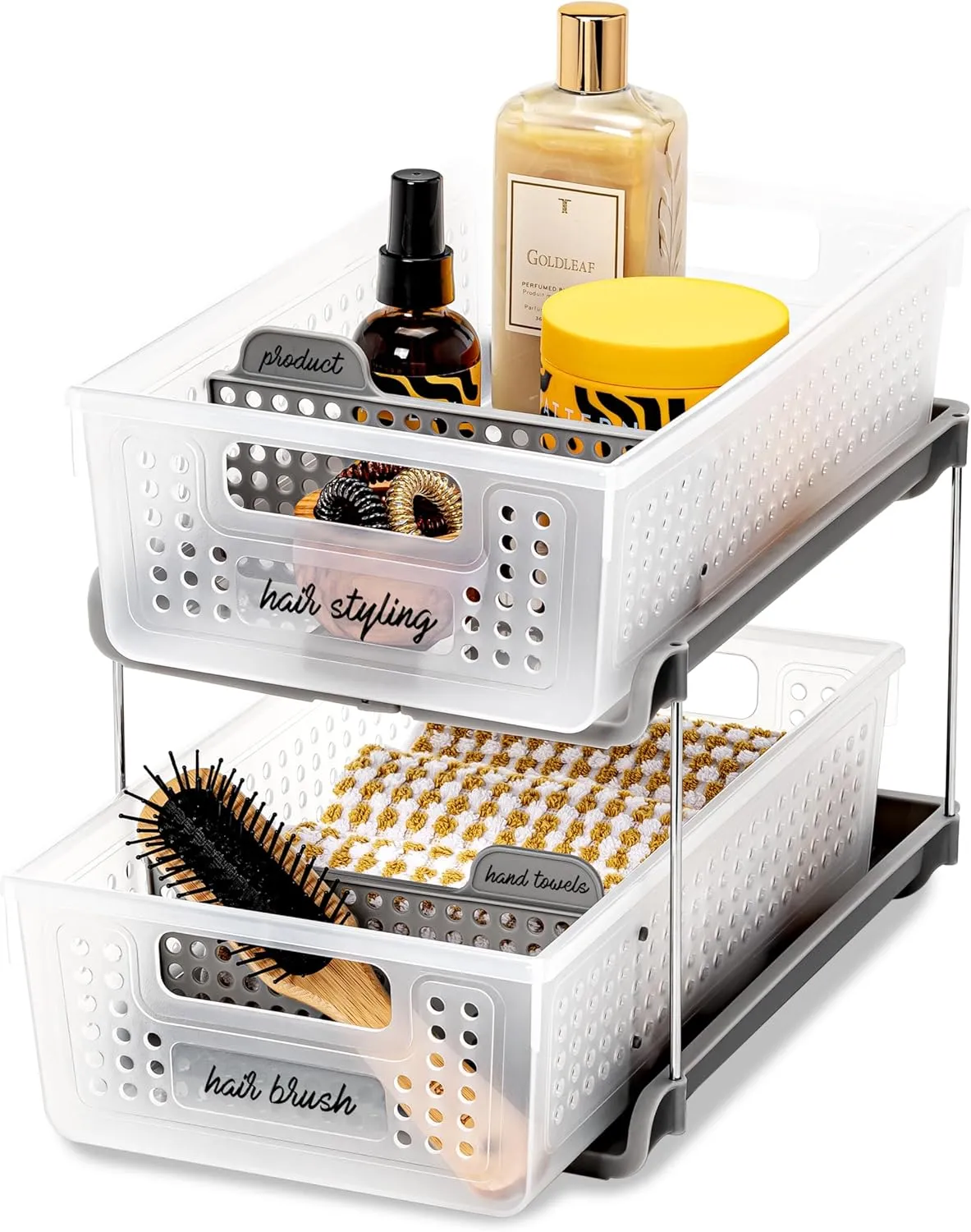 madesmart Antimicrobial 2 Tier Organizer, Pack of 1, Frost