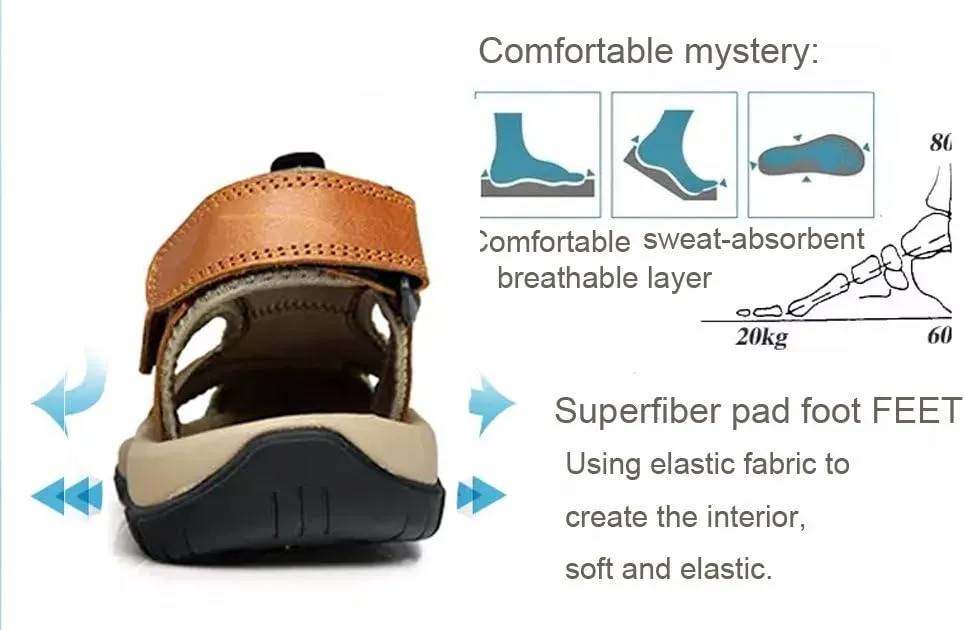 Maesty Mens Hiking Sandals Summer Athletic Comfortable Slippers Waterproof?Breathable Outdoor Sports Beach Shoes