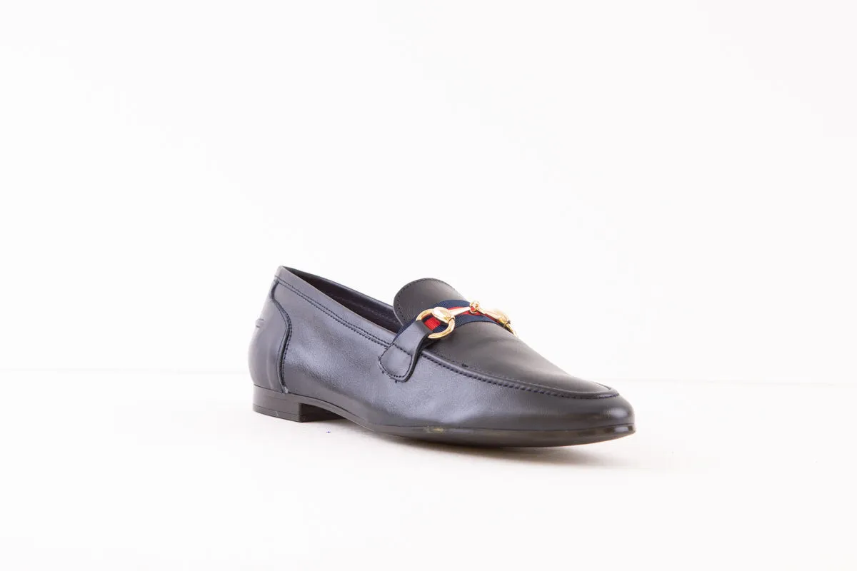 MARIA JAEN - 6003V LOW HEEL SLIP-ON SHOE - NAVY LEATHER