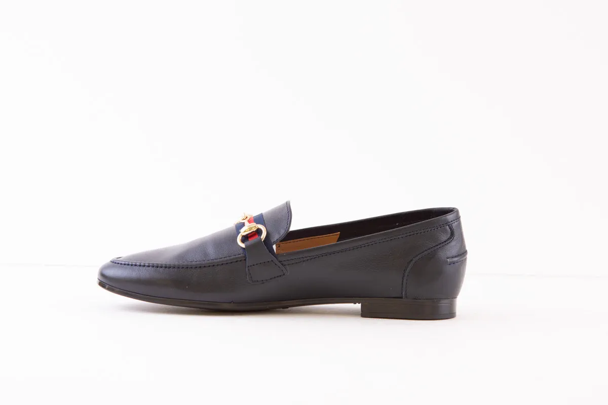 MARIA JAEN - 6003V LOW HEEL SLIP-ON SHOE - NAVY LEATHER