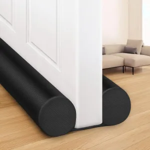 MAXTID Twin Door Draft Blocker Seal Large Door Gap Noise Under Door Draft Stopper for Bottom Door Sweep Sounfproofing Adjustable 38" Black