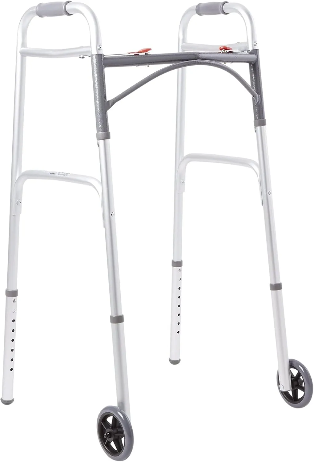 McKesson Folding Walkers with Wheels, Aluminum, 32 in to 39 in, 350 lbs Weight Capacity, 1 Count