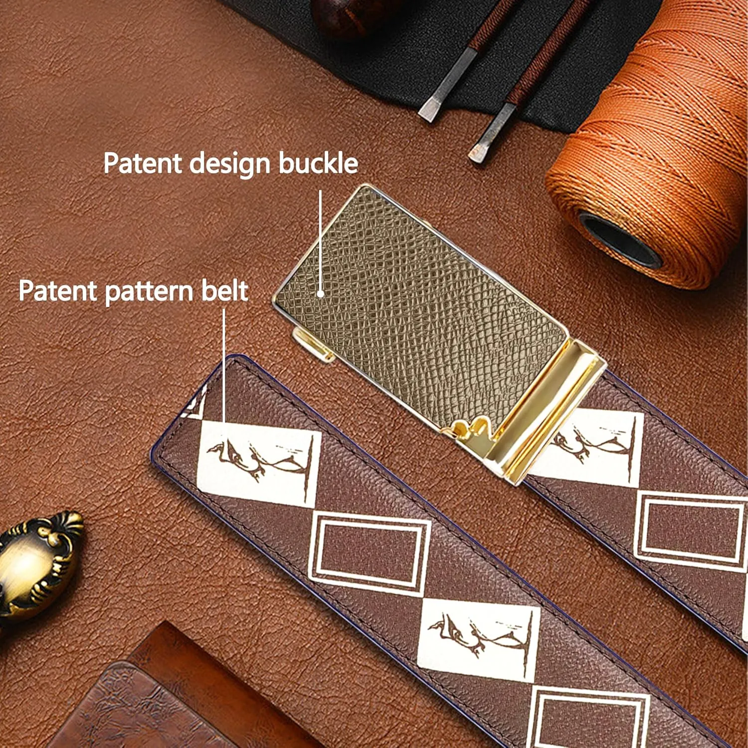 Men's Belts Leather Ratchet Dress Belts for Men Adjustable Belt for Casual Jeans