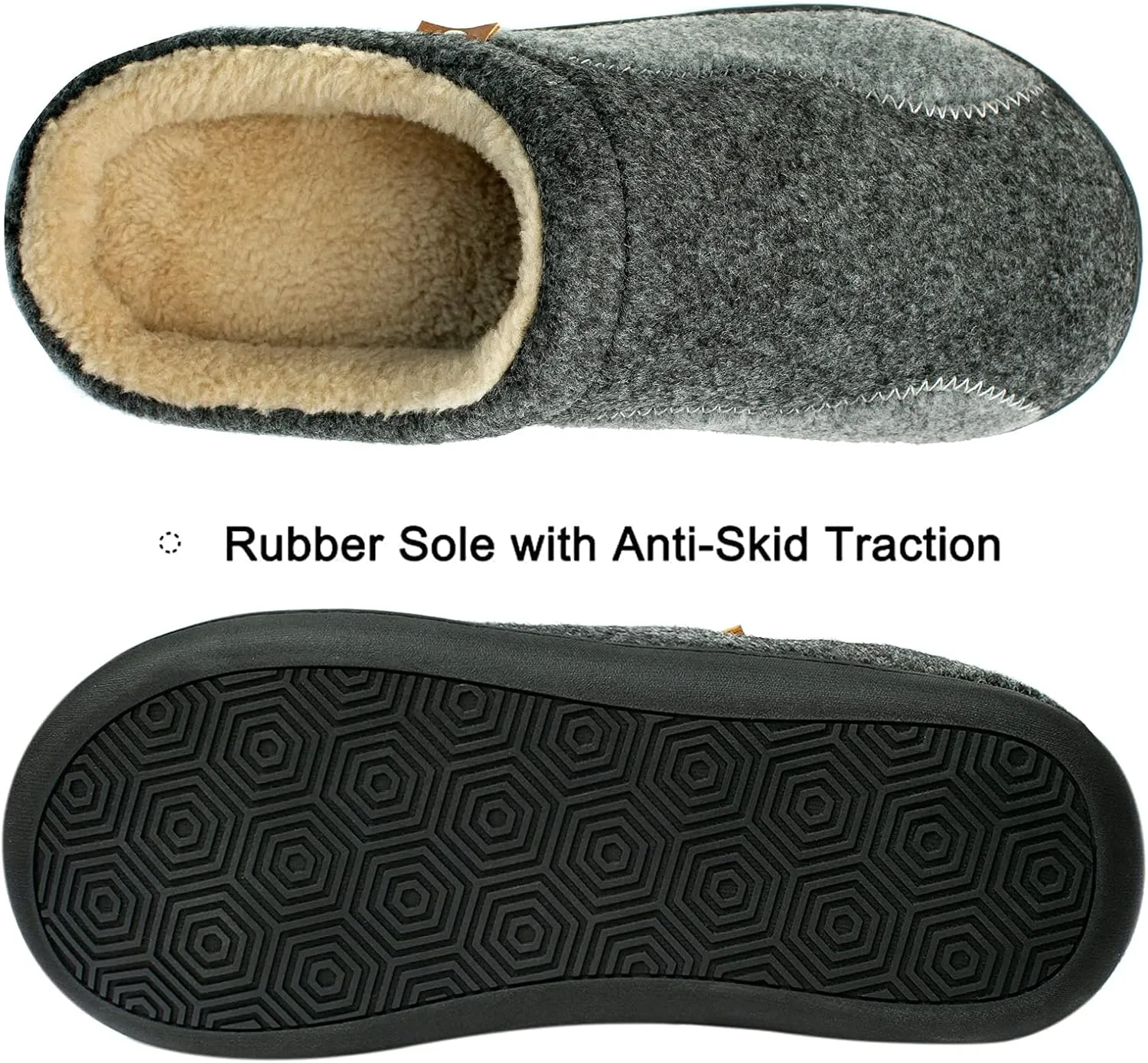 Mens Moccasin Slippers Cozy Memory Foam Fuzzy Plush Lined Slip on Adjustable Tongue House Shoes Indoor Outdoor