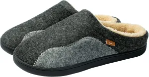 Mens Moccasin Slippers Cozy Memory Foam Fuzzy Plush Lined Slip on Adjustable Tongue House Shoes Indoor Outdoor