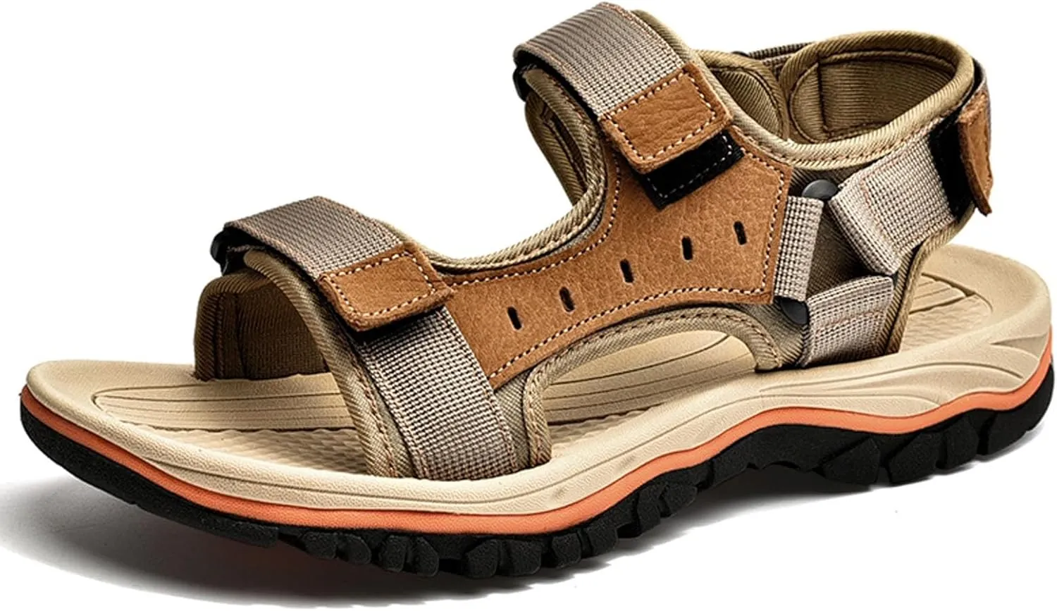 Men's Open Toe Sport Sandals for Summer Casual Walking Beach Outdoor Comfortable Lightweight Hiking Sandal with Arch Support