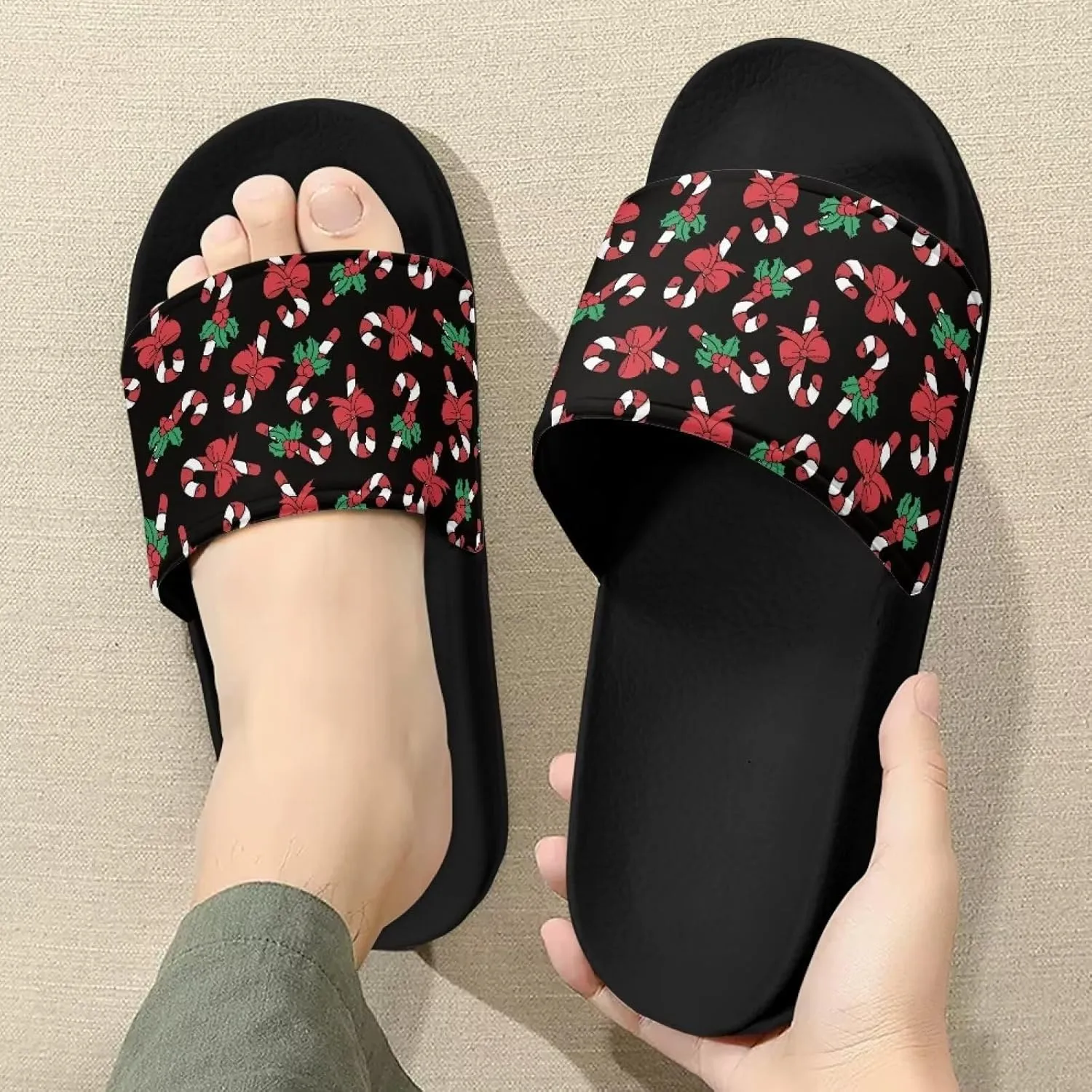 Mens Slide Sandal Slippers Adult Comfort House Slippers Flat Slides Shower Sandals for Home Outdoor Walking
