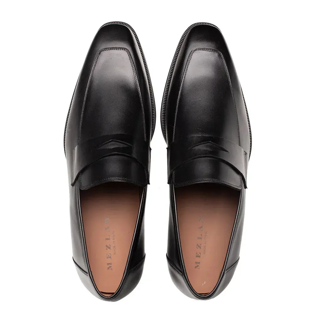 Mezlan Avenue 20910 Black Genuine Rubber Sole Penny Loafers