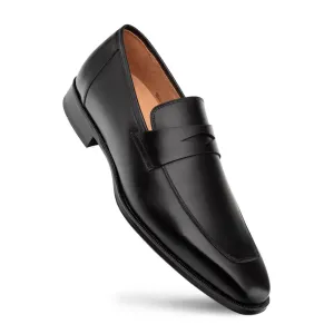 Mezlan Avenue 20910 Black Genuine Rubber Sole Penny Loafers