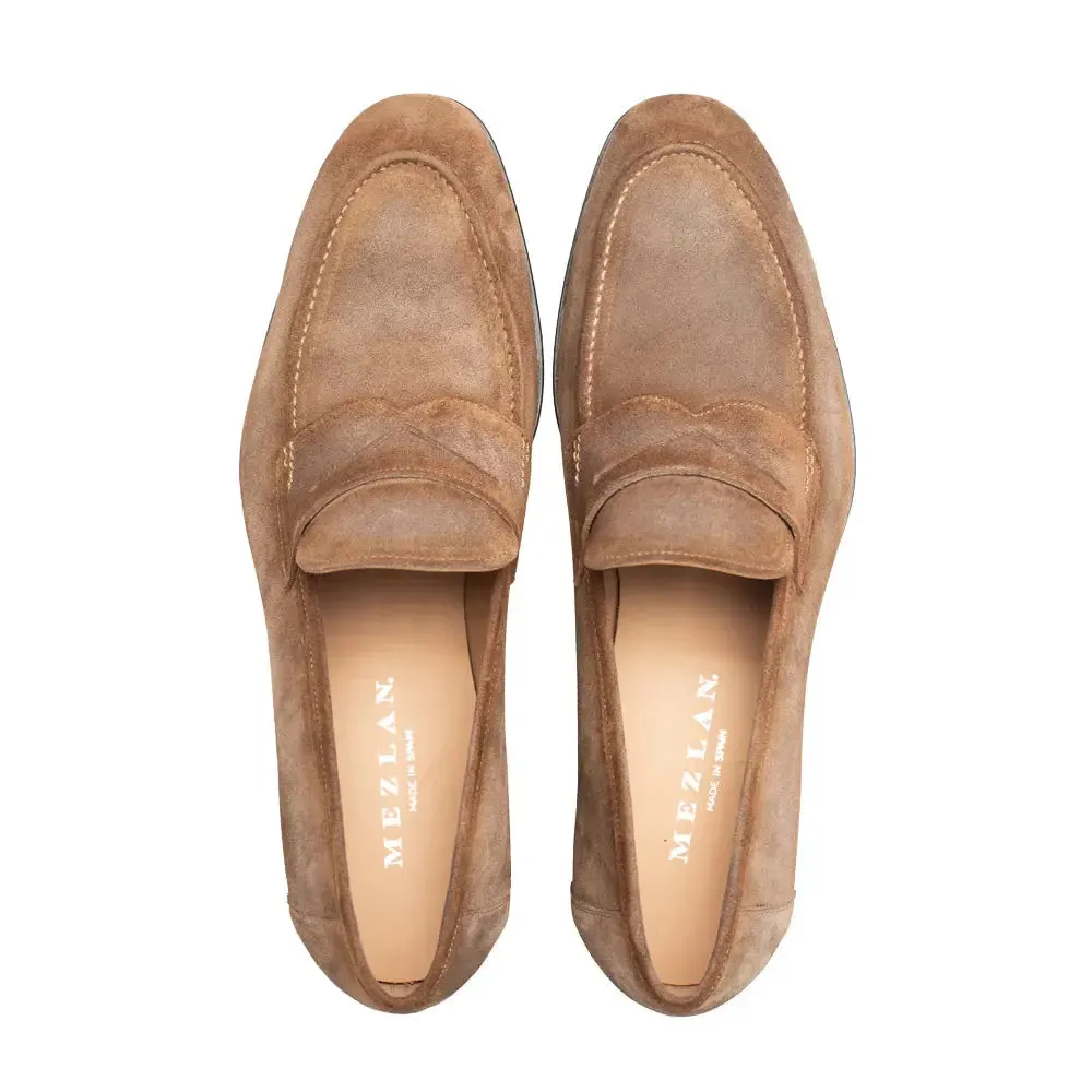 Mezlan Caro 21312 Taupe Genuine Suede Penny Loafers