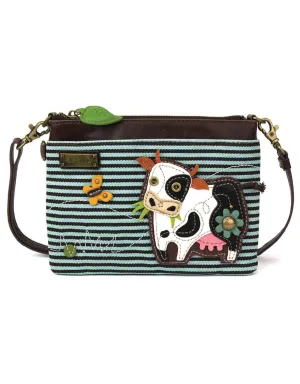 Mini Crossbody - Cow - Blue Stripe - by Chala