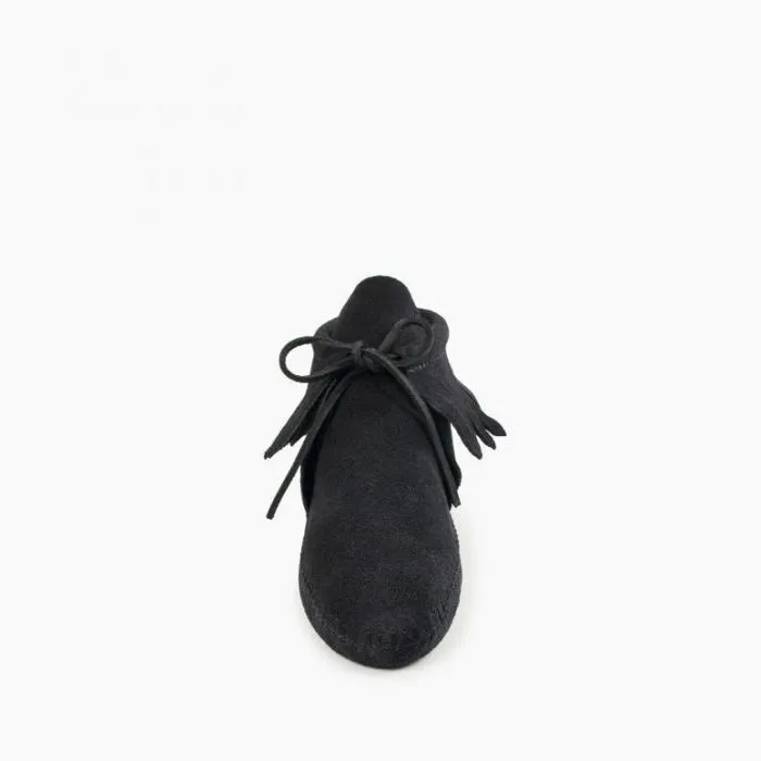 Minnetonka Women's Black Classic Fringe Softsole Boot