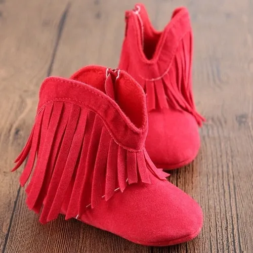 Moccasin Baby Fringe Boots Soft Soled and Anti-slip in 6 colors!