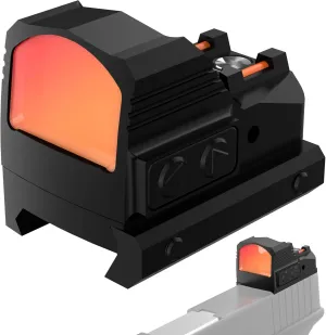 Motion Awake Red Dot Sight - Red Fiber Optic 2 MOA Red Dot Sight for Pistol Reflex Sight Red Dot Scope Optics with 12 Brightness Mini Red Dot Scope with Adapter Plate for MOS and 20mm Picatinny Base