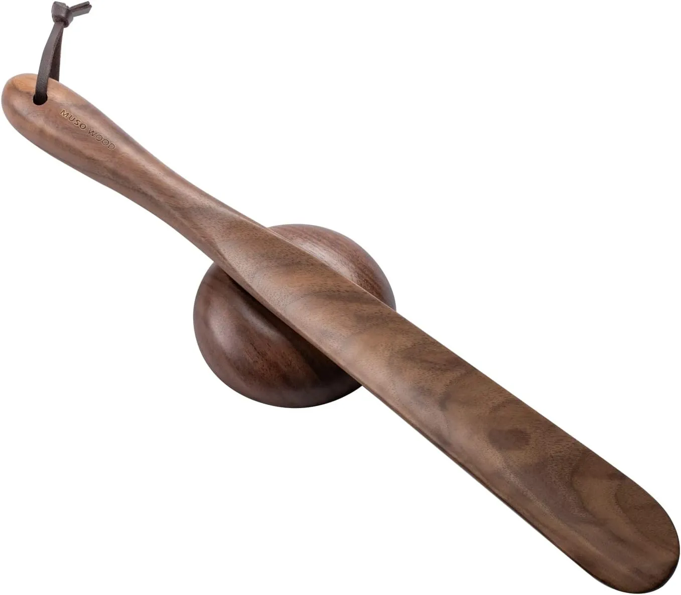 muso wood Shoe Horn 15" Long Handle for Seniors, Wooden Shoehorn for Men Women Kids Pregnancy