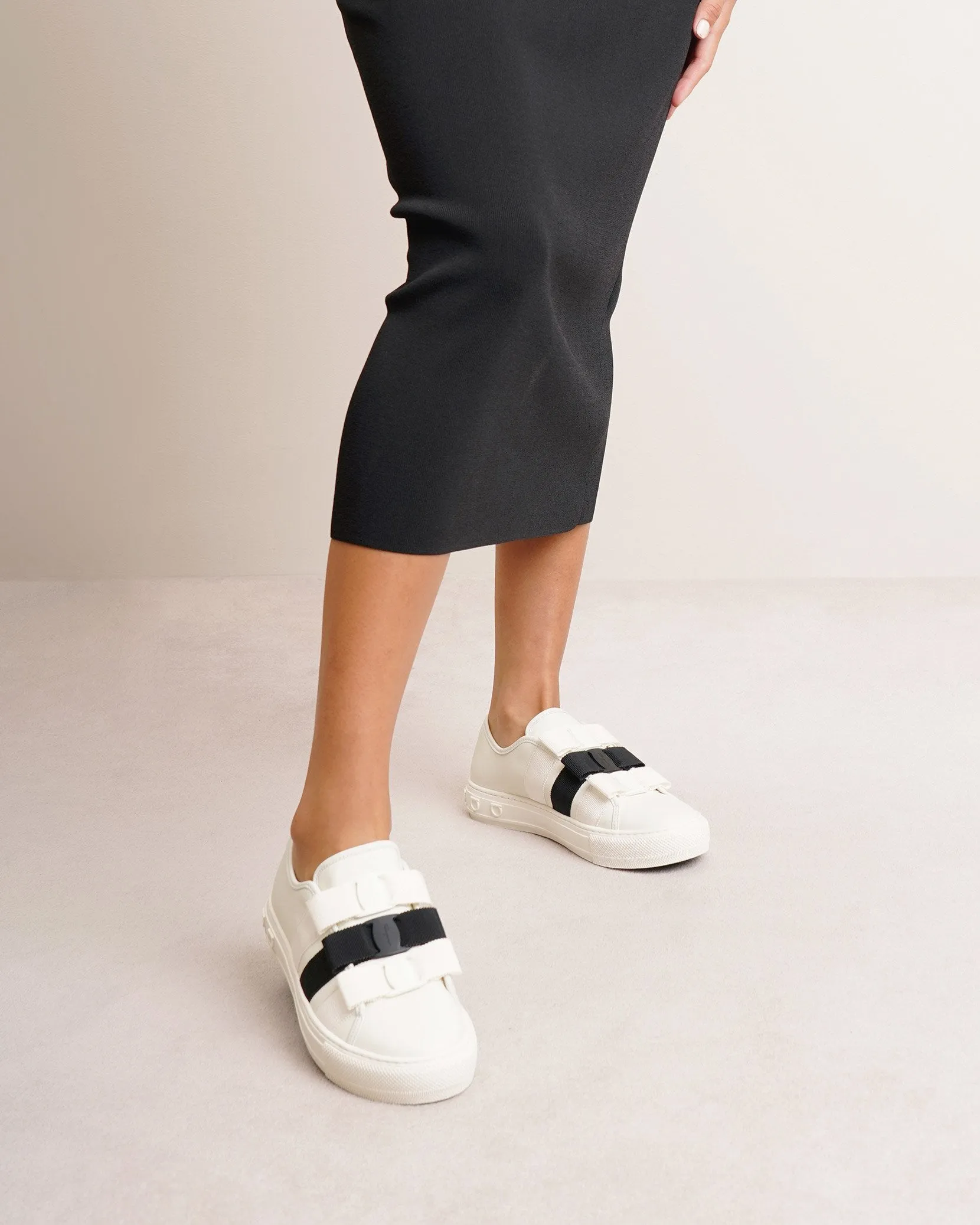 Nataly white bow sneakers