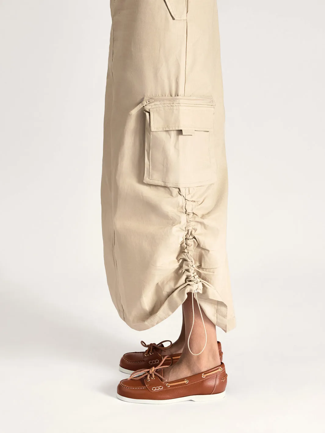 Nesso Brandy/Contrast Stitch Grained Leather Boat shoes