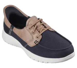 NEW Women's SKECHERS SLIP-INS: ON-THE-GO FLEX - PALMILLA Black White CANVAS Shoes AUTHENTIC IN BOX