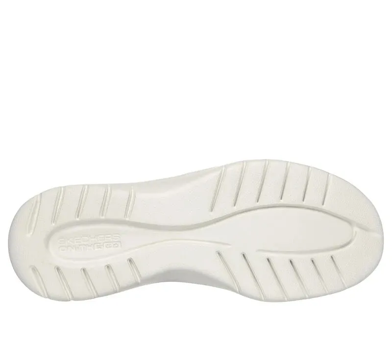 NEW Women's SKECHERS SLIP-INS: ON-THE-GO FLEX - PALMILLA Black White CANVAS Shoes AUTHENTIC IN BOX