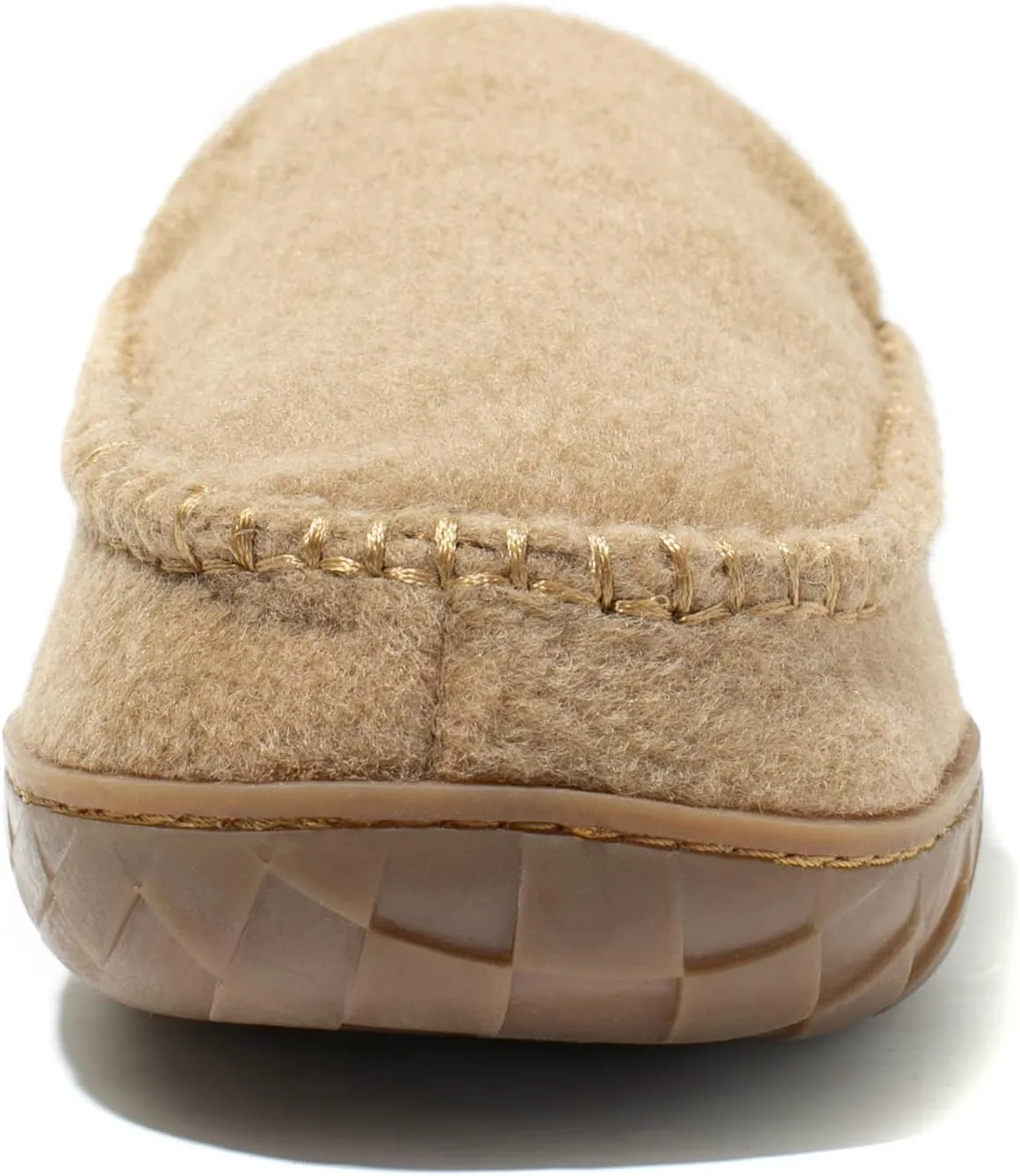 NewDenBer Men's Moccasin Slippers Warm Memory Foam Felted Wool Plush Shearling Lined Slip on Indoor Outdoor House Shoes