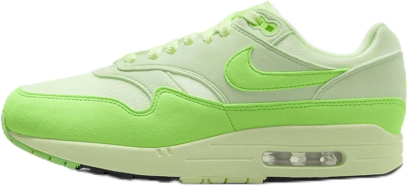 Nike Air Max 1 '87 Women's Shoes (HJ7329-376, Vapor Green/Barely Volt/Black/Green Strike) Size 5.5