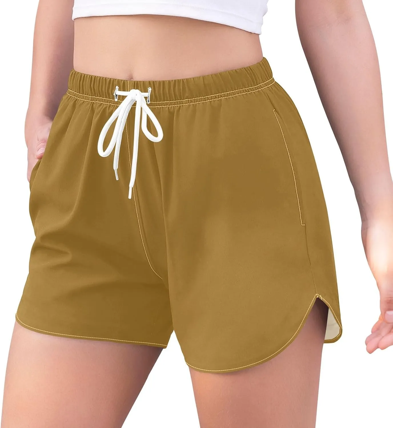 ODAWA Moccasin Womens Sweat Shorts Women Workout Shorts with Liner Womens Quick Dry Shorts