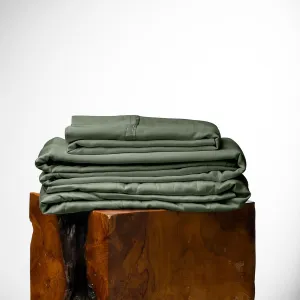 Olive   Crate Eucalyptus Cooling Pillowcase and Sheet Sets King Size | 100% Certified Tencel Fiber from Austria | Better Than Silk Linen Bamboo and Cotton | Deep Pocket Bedding | Moss