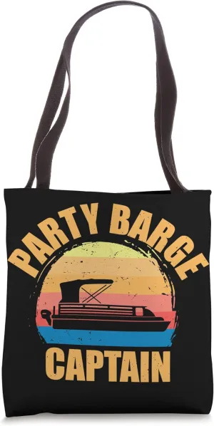 Party Barge Captain Reto Sunset Vintage Style Pontoon Boat Tote Bag