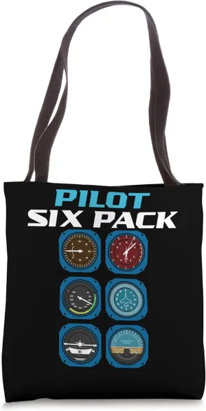 Pilot Six Pack Altitude Airplane Pilot Aviation Tote Bag