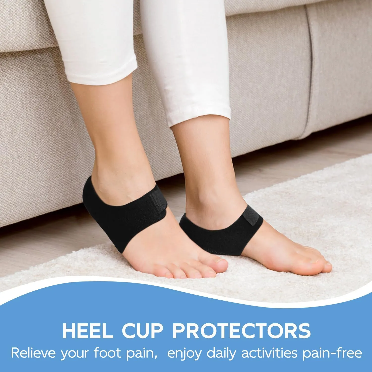 Plantar Fasciitis Heel Cup Protectors, Gel Heel Cups Cushion Support for Heel Spur, Heel Pain, Achilles Tendinitis, Cracked Heels - Heel Inserts Pads for Women Men, L (W 9.5-14 / M 8.5-13)