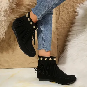 Platform Round Boots Practical Toe Wi-Fi-enabled