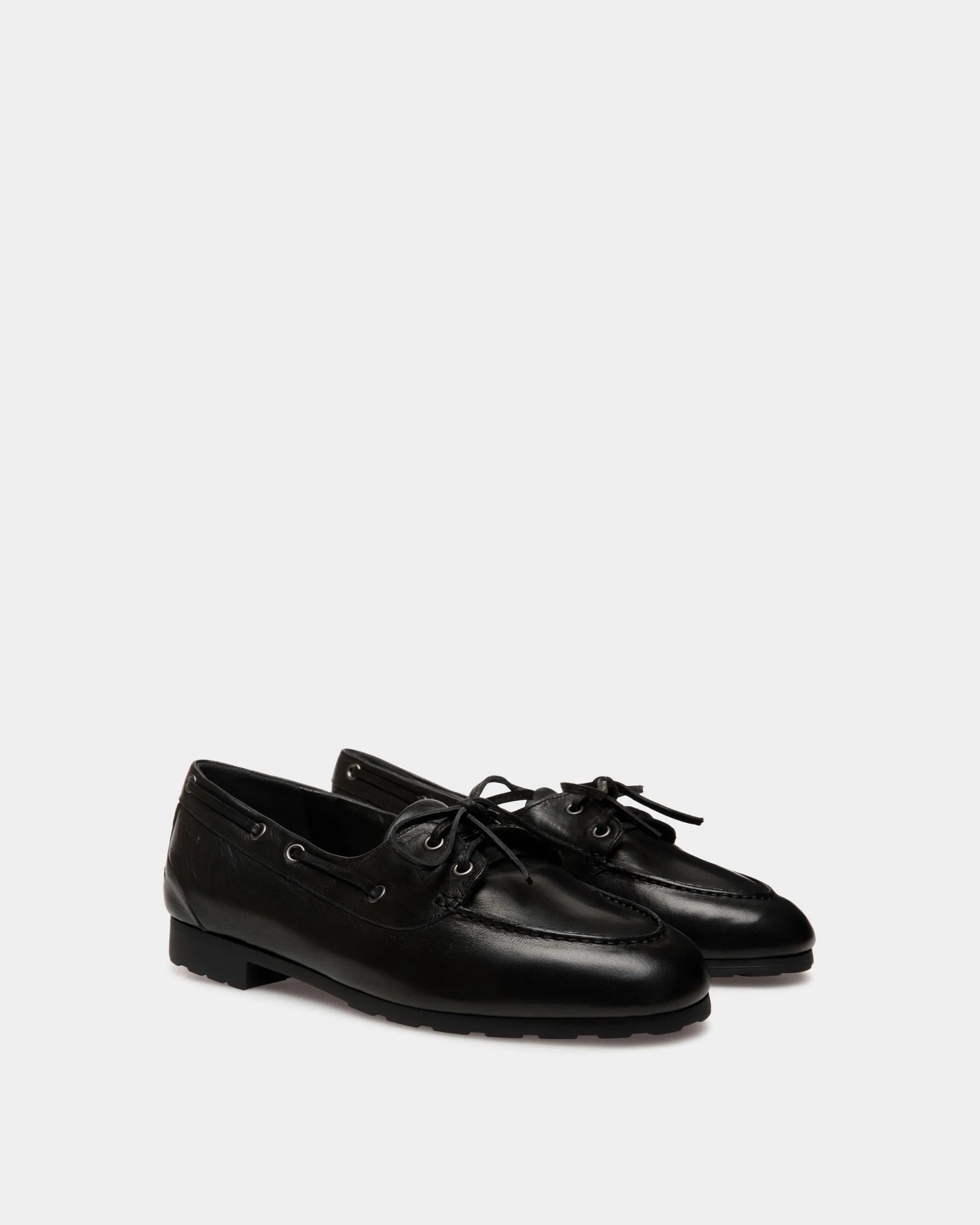 Plume Mocassin In Black Leather