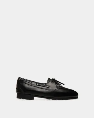 Plume Mocassin In Black Leather