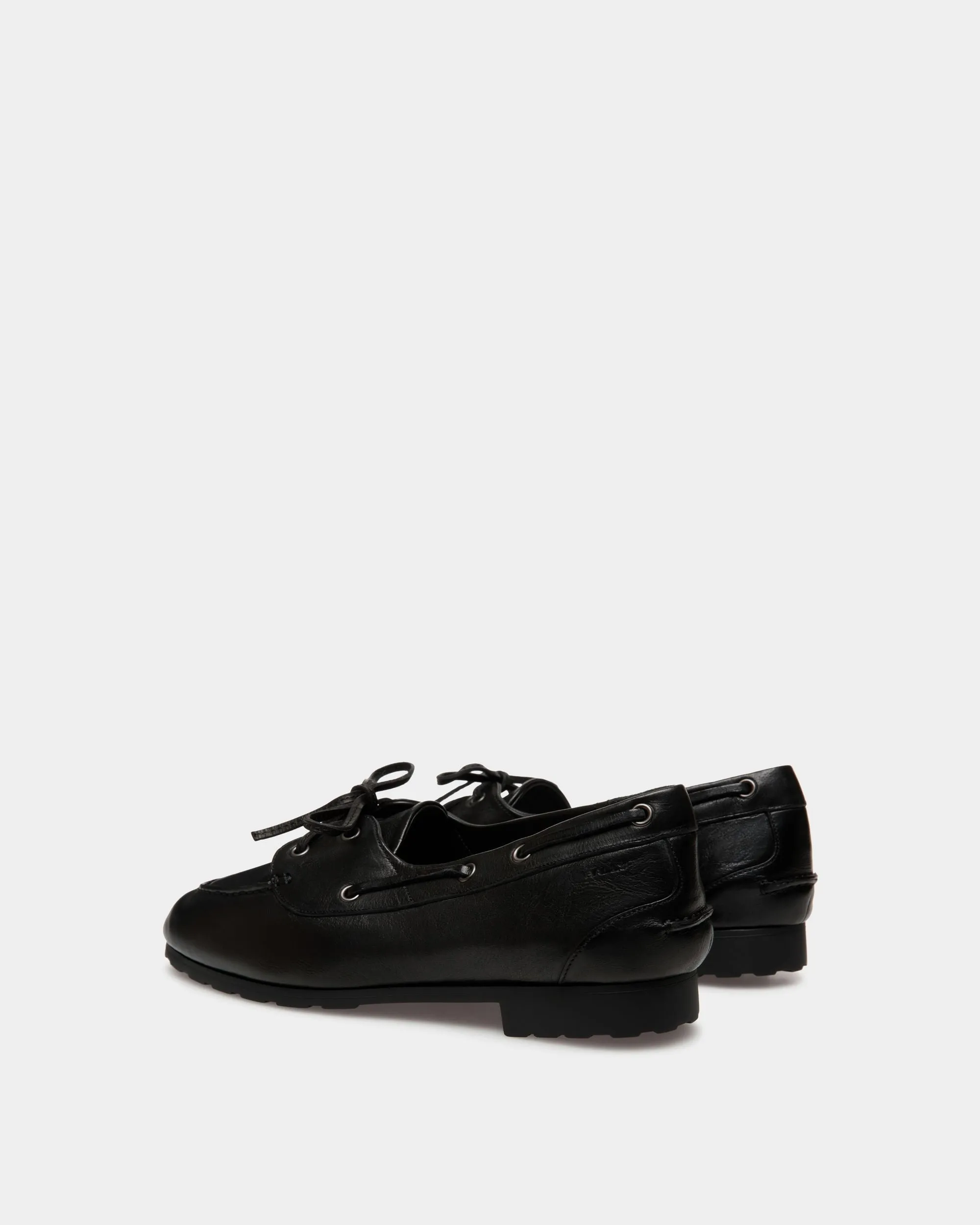 Plume Mocassin In Black Leather