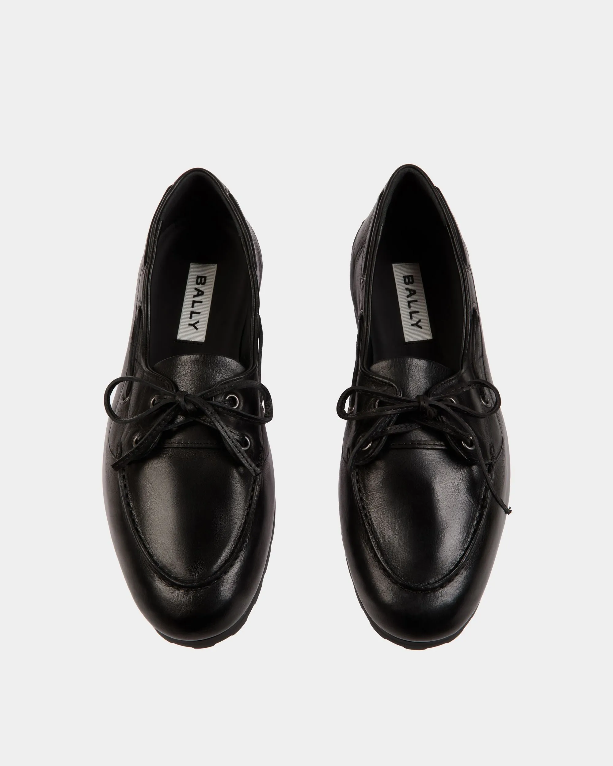 Plume Mocassin In Black Leather