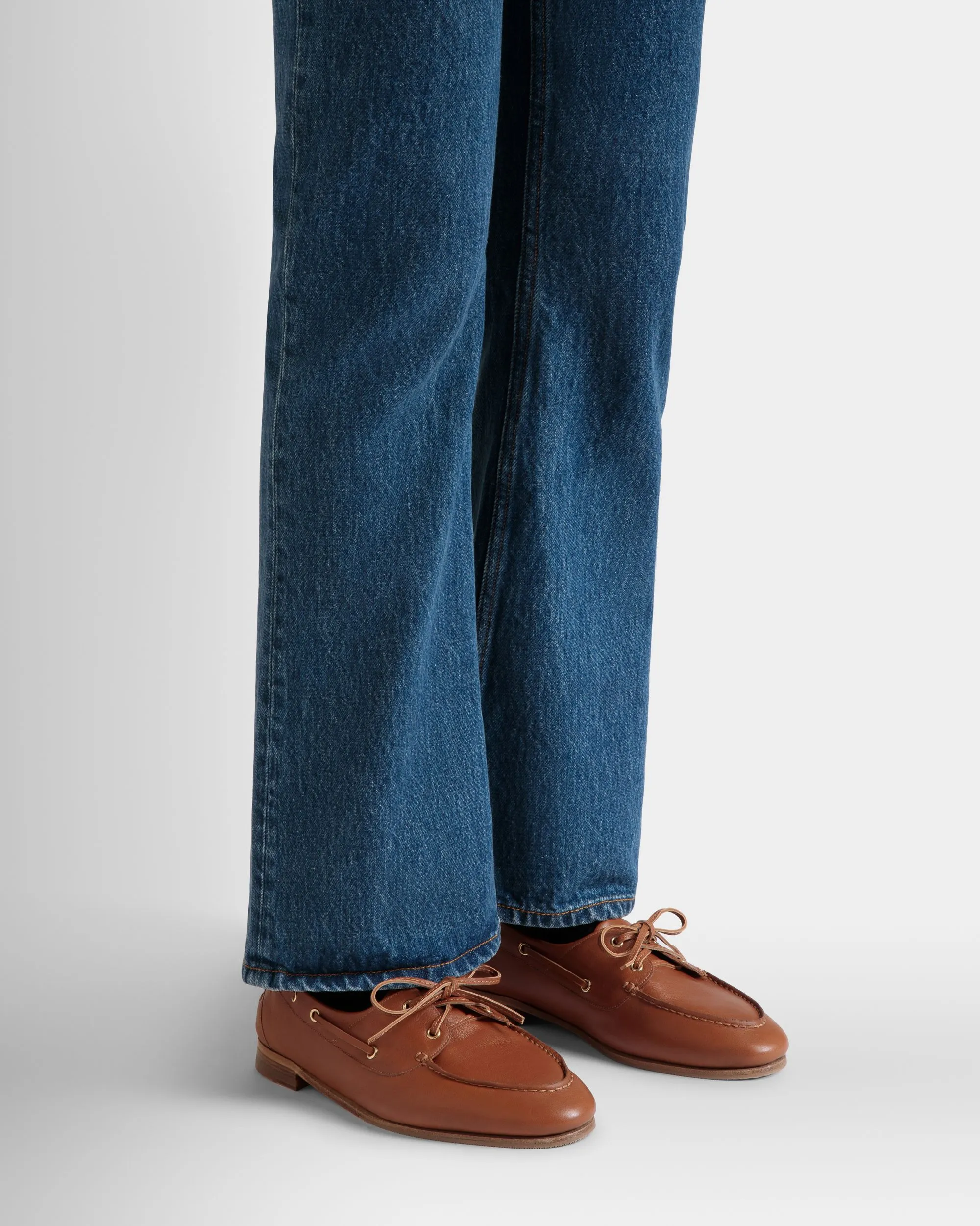 Plume Moccasin in Brown Leather