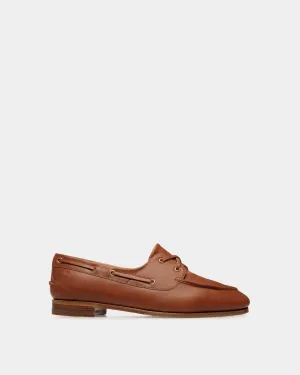 Plume Moccasin in Brown Leather