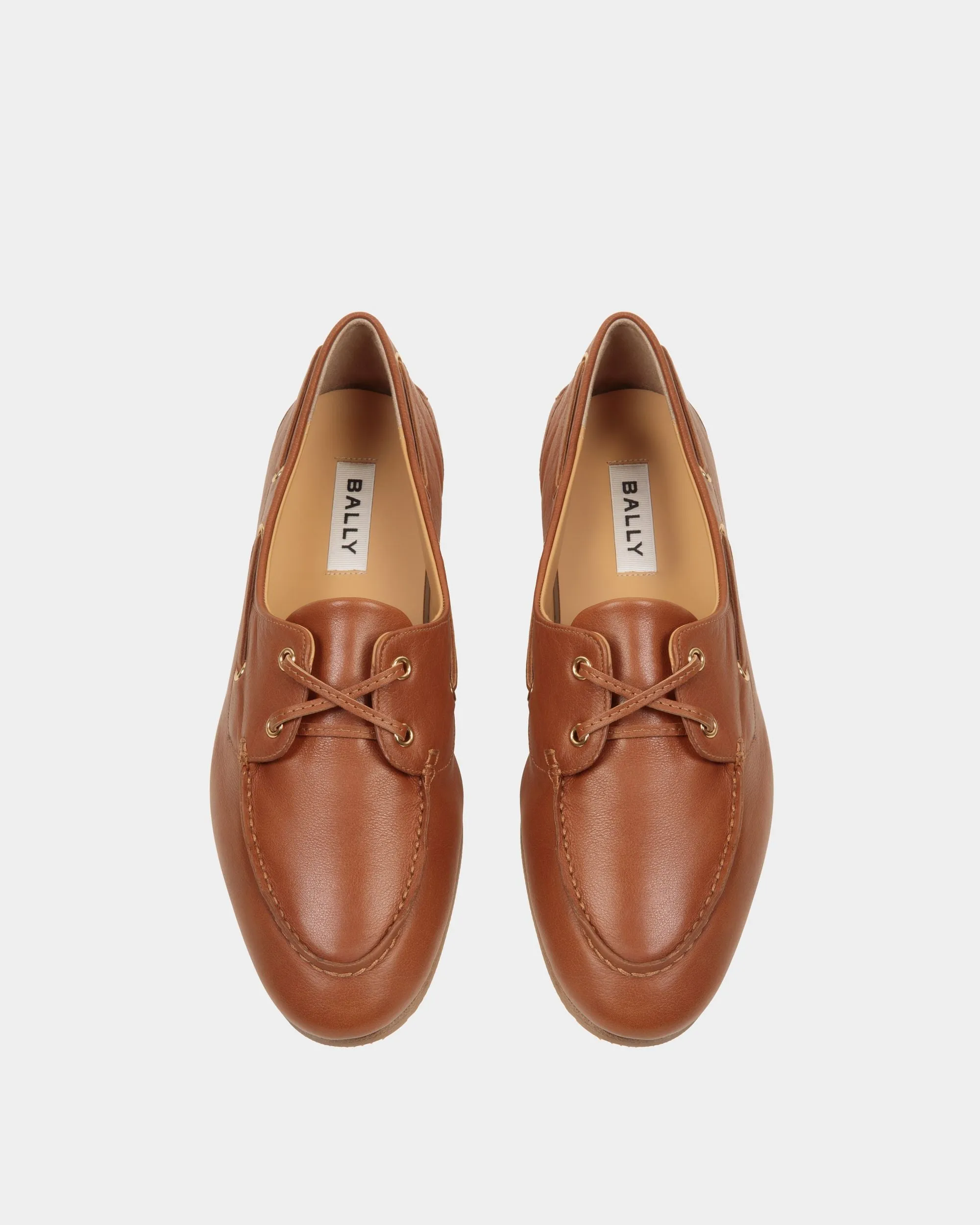 Plume Moccasin in Brown Leather