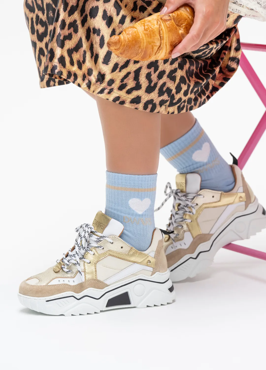 PLUTO leer - Sneakers | Sand / Champagne