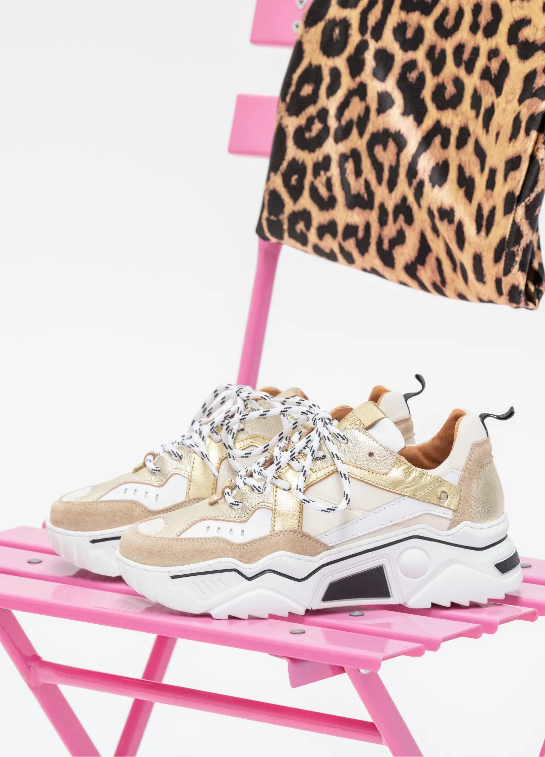 PLUTO leer - Sneakers | Sand / Champagne