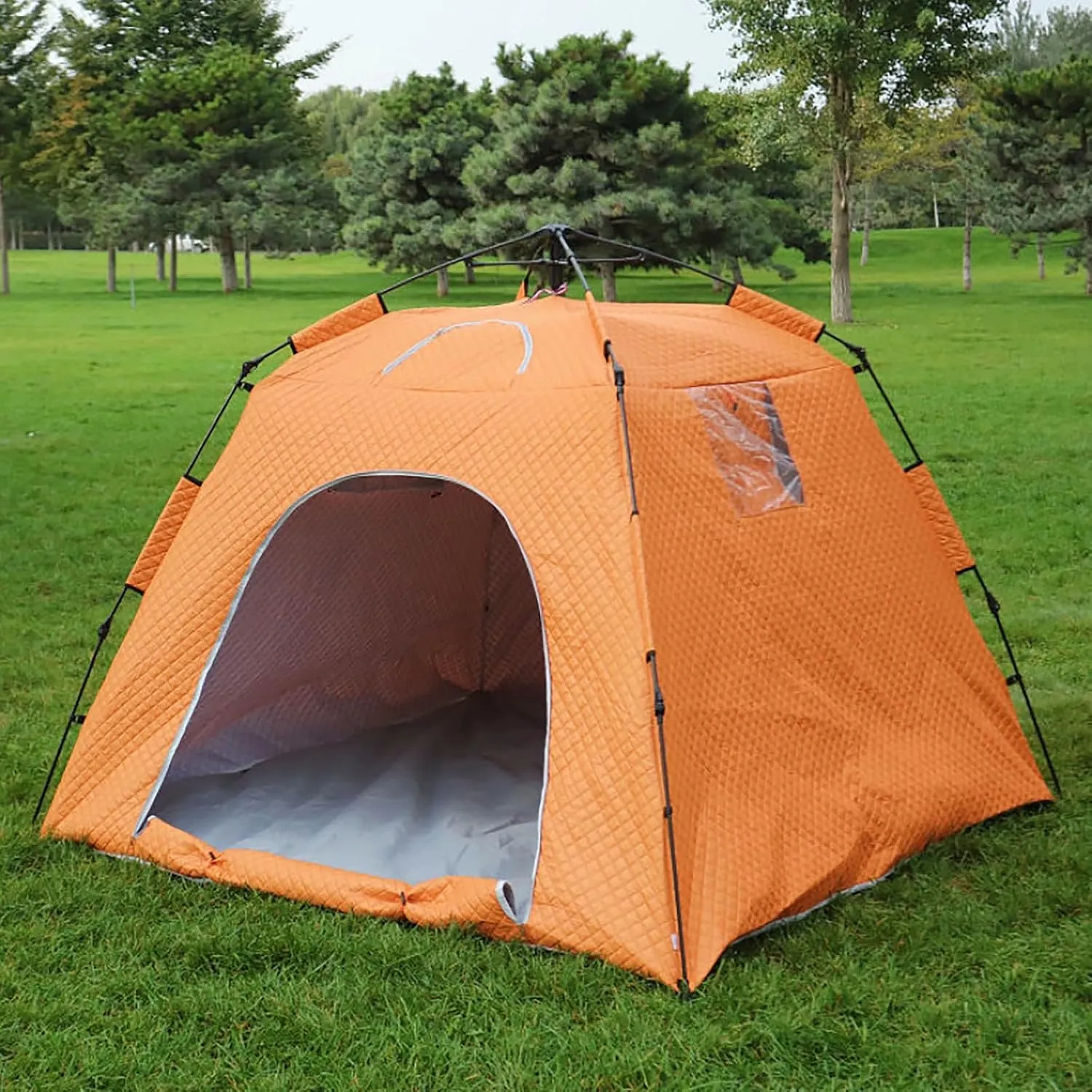 Portable Ice Fishing Tent 3-4 Person Ice Fishing Shelter with Windows, Vents and Ice Anchors, Thickened Camping Tent Ice Shanty for Winter Fishing