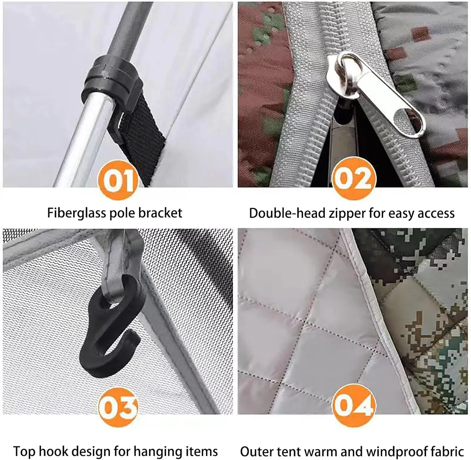 Portable Ice Fishing Tent 3-4 Person Ice Fishing Shelter with Windows, Vents and Ice Anchors, Thickened Camping Tent Ice Shanty for Winter Fishing