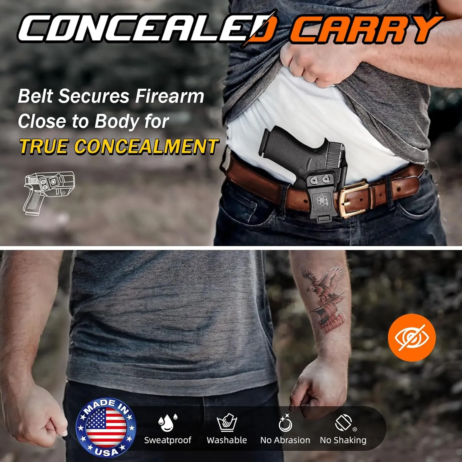 PPS M2 Holster IWB Kydex for Walther PPS M2 9mm/.40 Pistol – Inside Waistband Concealed Carry – Adjustable Cant & 'Posi-Click' Retention – No Wear - No Jitter – Made in USA
