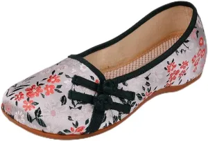 Printed Fabric Women's Canvas BalletFlats Retro Style Slipon Comfort Shoes Ladies Ballerines Femme Chaussures (Color : B Size : Code 39)