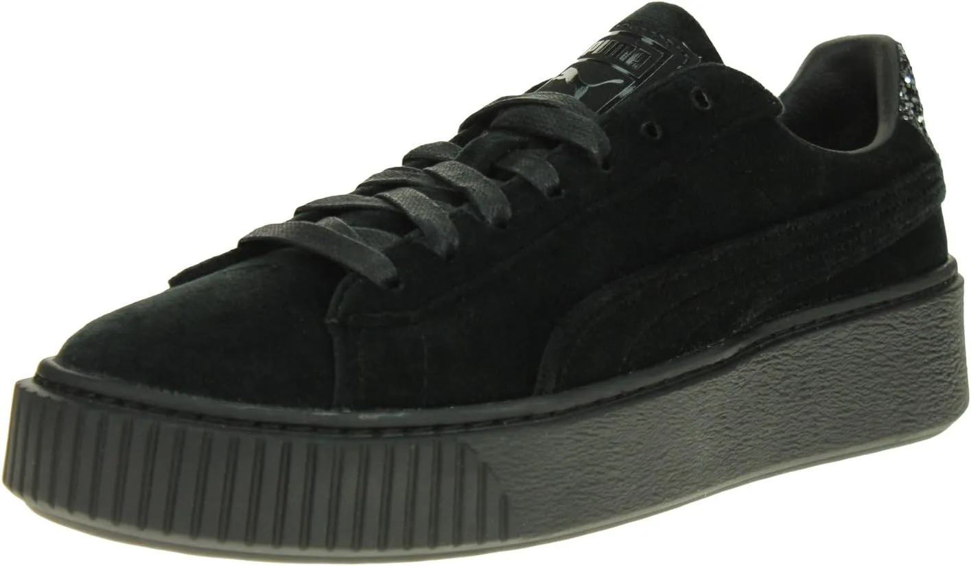 PUMA Women's Suede Platform Fashion Sneackers, Crushed Gem, Black, 6.5